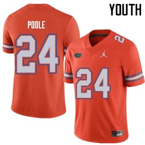 Youth Florida Gators #24 Brian Poole NCAA Jordan Brand Orange Authentic Stitched College Football Jersey ZSG5462YU